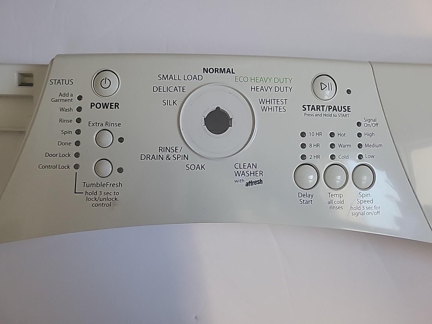 OEM Genuine Whirlpool Washer Control Panel Off White No Board, Part #W10325312 gallery
