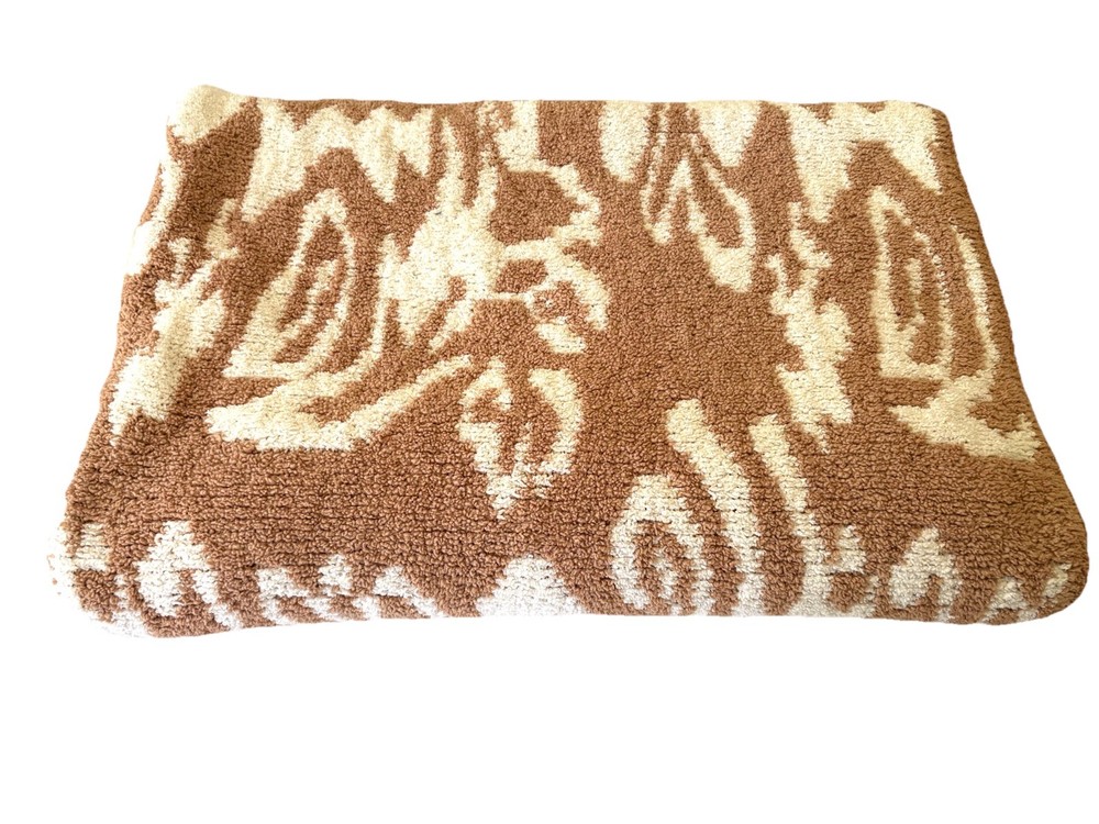 Kashwere Damask Chenilla Cloud™ Throw Blanket Wheat White Retail $194