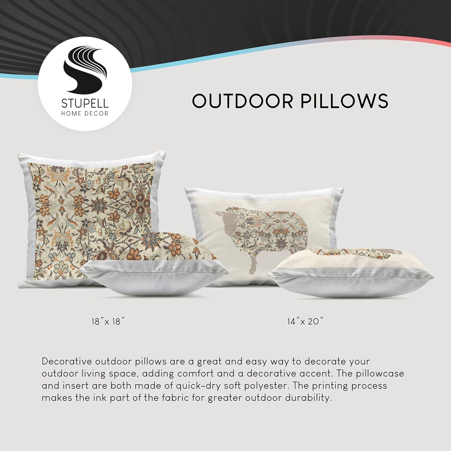 Pastel Abstract Expressions Outdoor Pillow Set by June Erica Vess (2-Pack) gallery