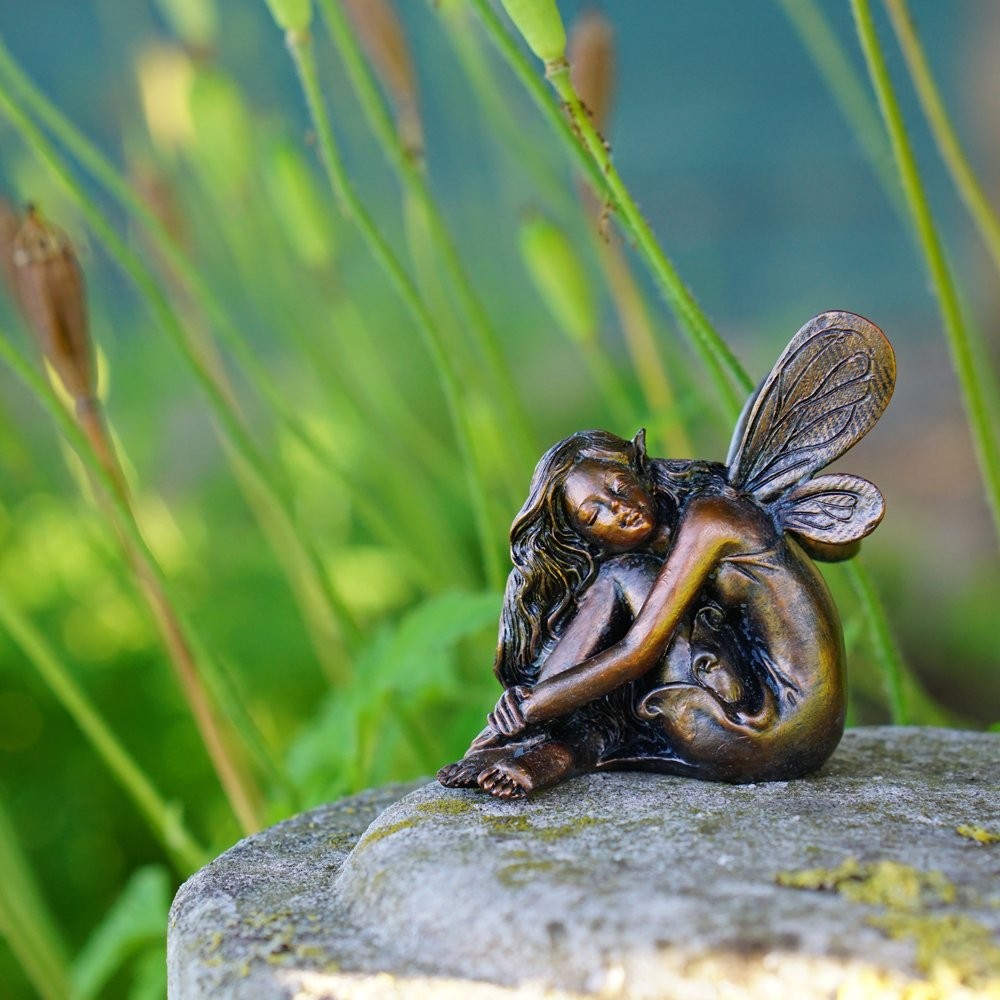 Miniature Garden Fairy Napping Statue for Terrariums Small Decor gallery