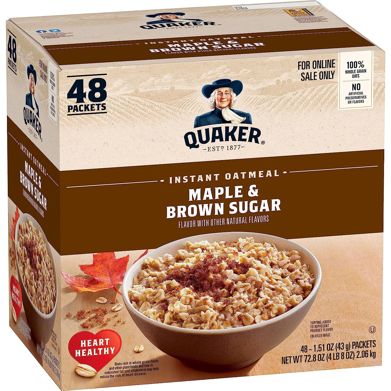 Quaker Instant Oatmeal, Maple & Brown Sugar, Individual Packets, 1.51 Ounce USA gallery