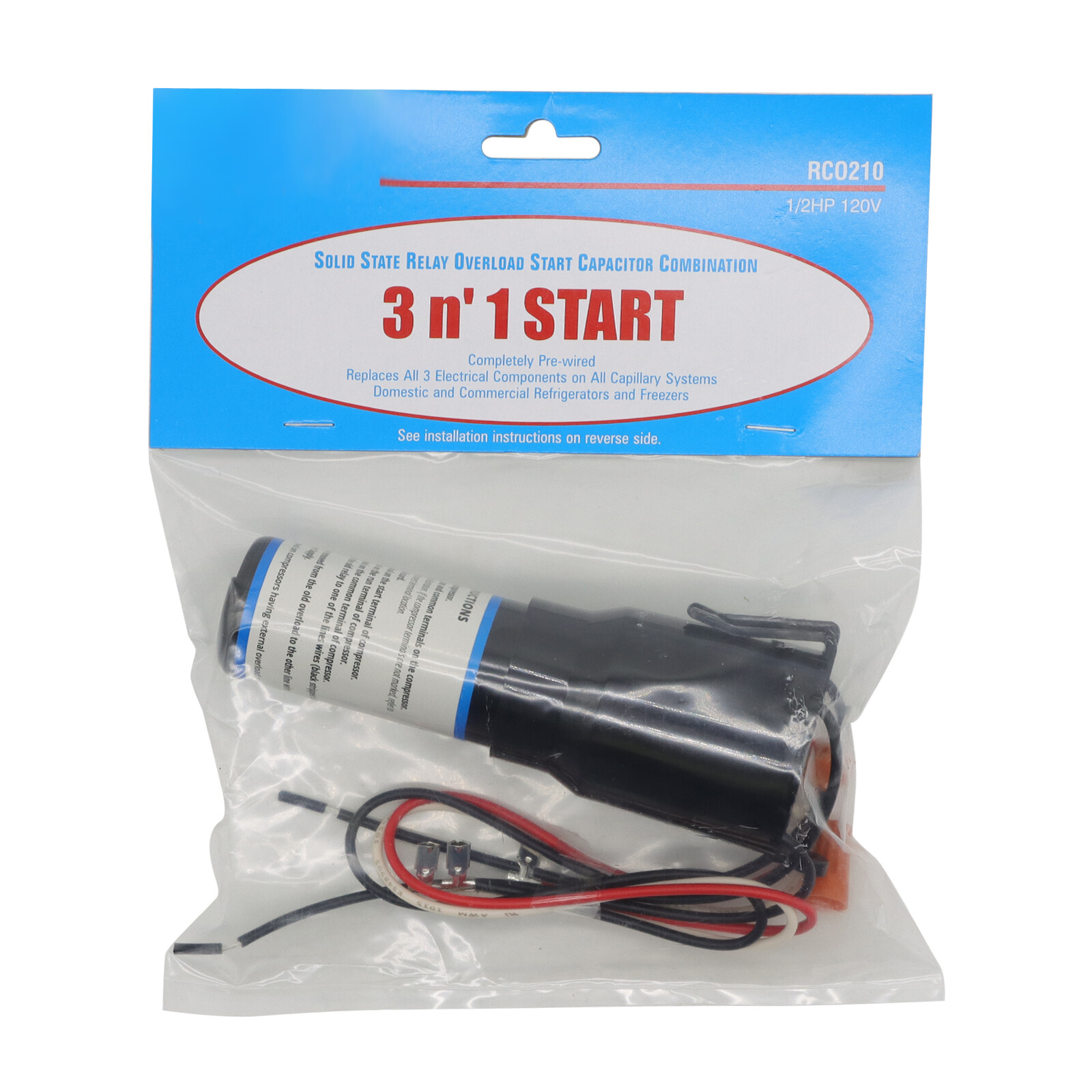 6Pcs RCO210 3 in 1 Relay Hard Start Capacitor Kits Refrigerator 1/2 HP 115VAC gallery