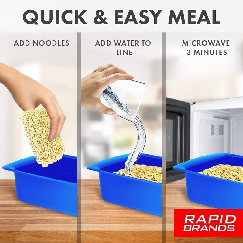 3 Pack Rapid Ramen Cooker Microwave Ramen 3 Minutes BPA Free Dishwasher Safe Red gallery