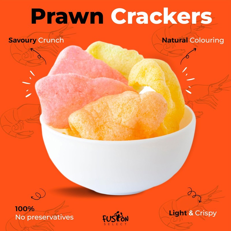 2 Pk Uncooked Prawn Crackers - Multi-Colored Shrimp Chips for Sharing, Servin... gallery