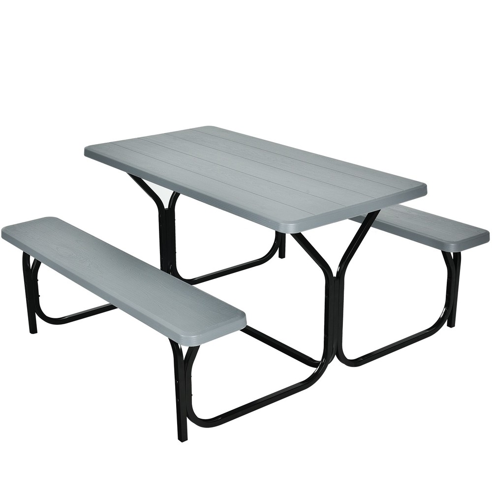 Costway Picnic Table Bench Set Outdoor Camping Backyard Garden Party All Weather