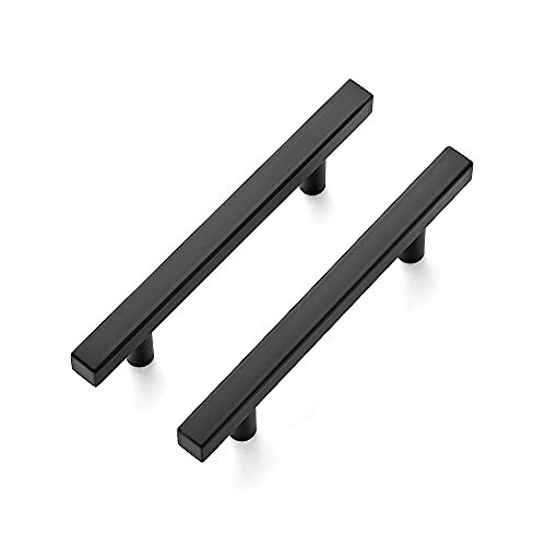 20 Pack 6'' Square Cabinet Pulls Matte Black Stainless Steel Kitchen Drawer Pull gallery