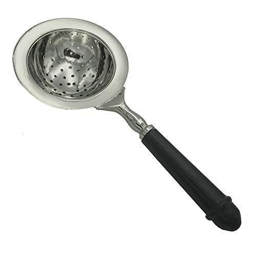 Antique Vintage Style Loose Leaf Tea Strainer Infuser Horn Handle Nickle Plated gallery