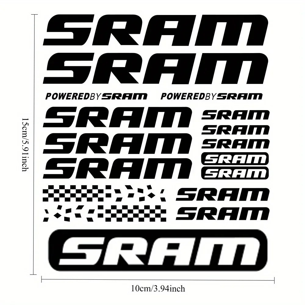 1SET Trendy SRAM - Themed Sticker Set, Eye Catching Holographic Decals for Bike gallery