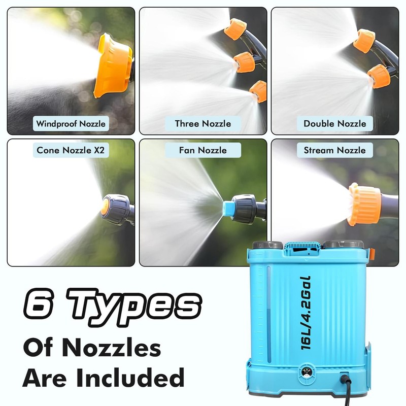 Battery Powered Backpack Sprayer 4.2Gallon 0-100 PSI Adjustable Pressure Sprayer gallery