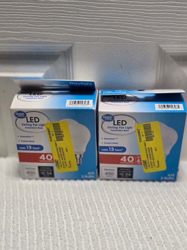 Great Value Dimmable LED Ceiling Fan Light 4.5W A15 Bulb Frosted Glass 2 Pack (R gallery