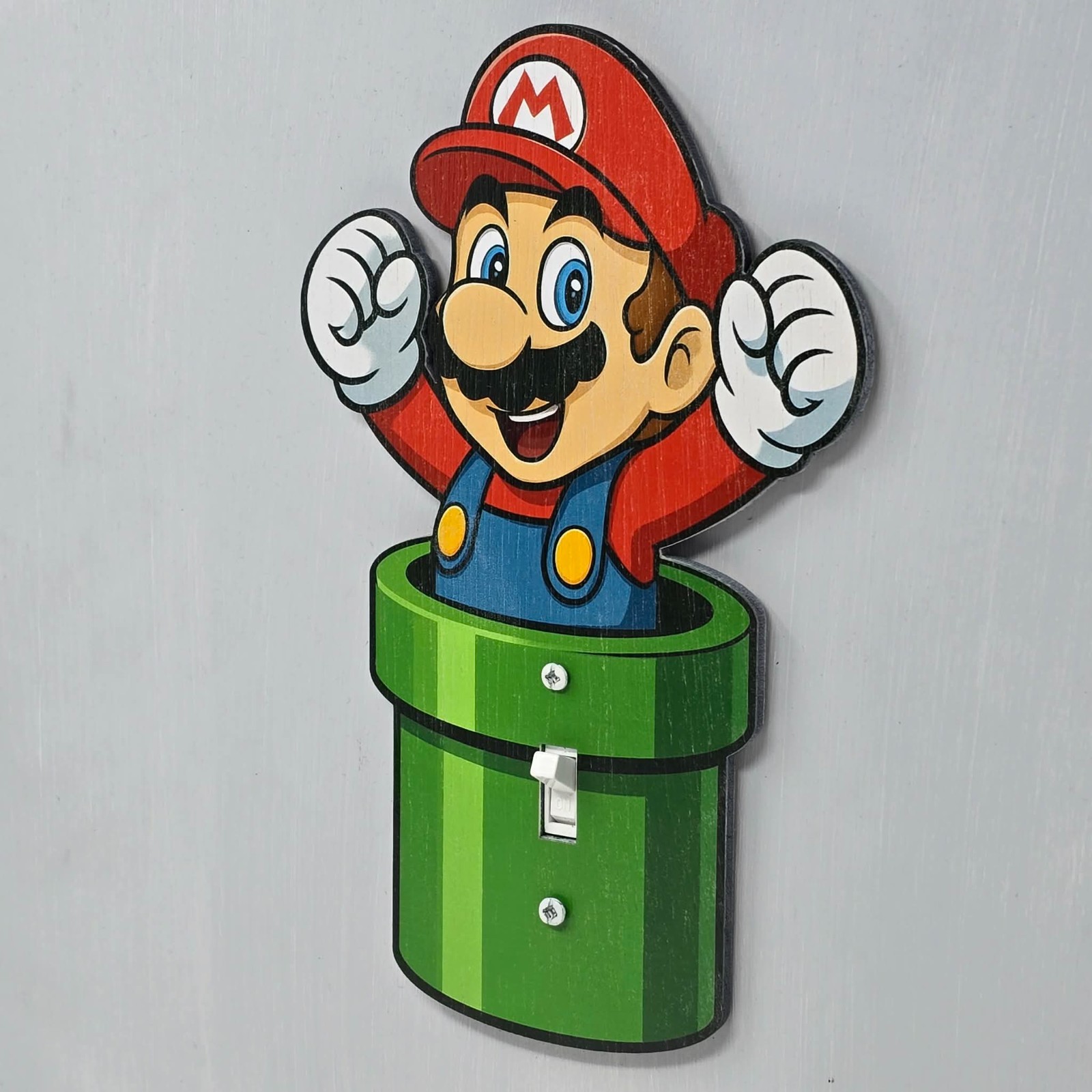 Mario Pipe Light Switch Cover SMB1 Luigi Video Games Kids SNES Retro NES Bowser gallery