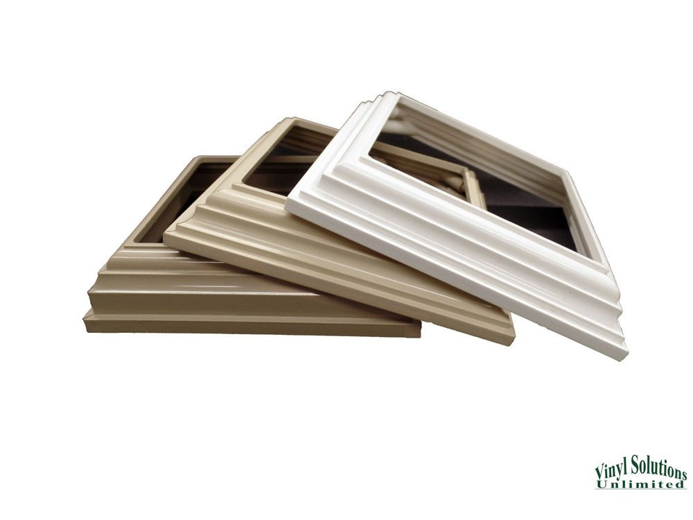 Vinyl PVC 4" x 4" Post Two-Piece Base Trim Skirt - Railing (3 colors) NEW!