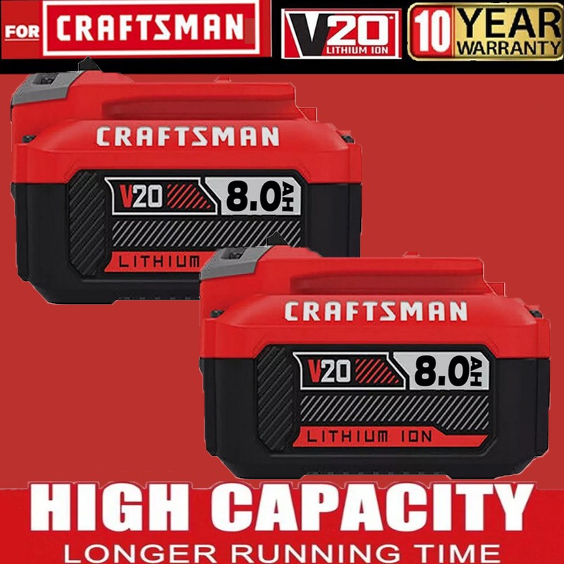 2Pack 20V 8.0Ah For Craftsman V20 Lithium-Ion Battery CMCB204 CMCB202 CMCB201 gallery