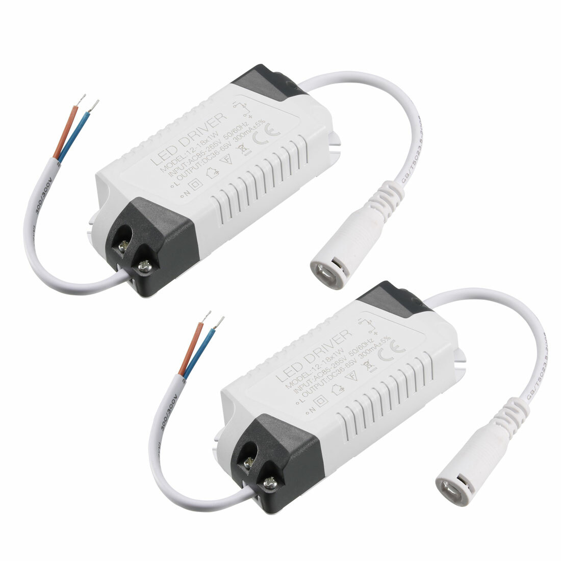 2pcs LED Driver Power Supply Transformer AC85-265V Current 300mA 12W - 18W gallery