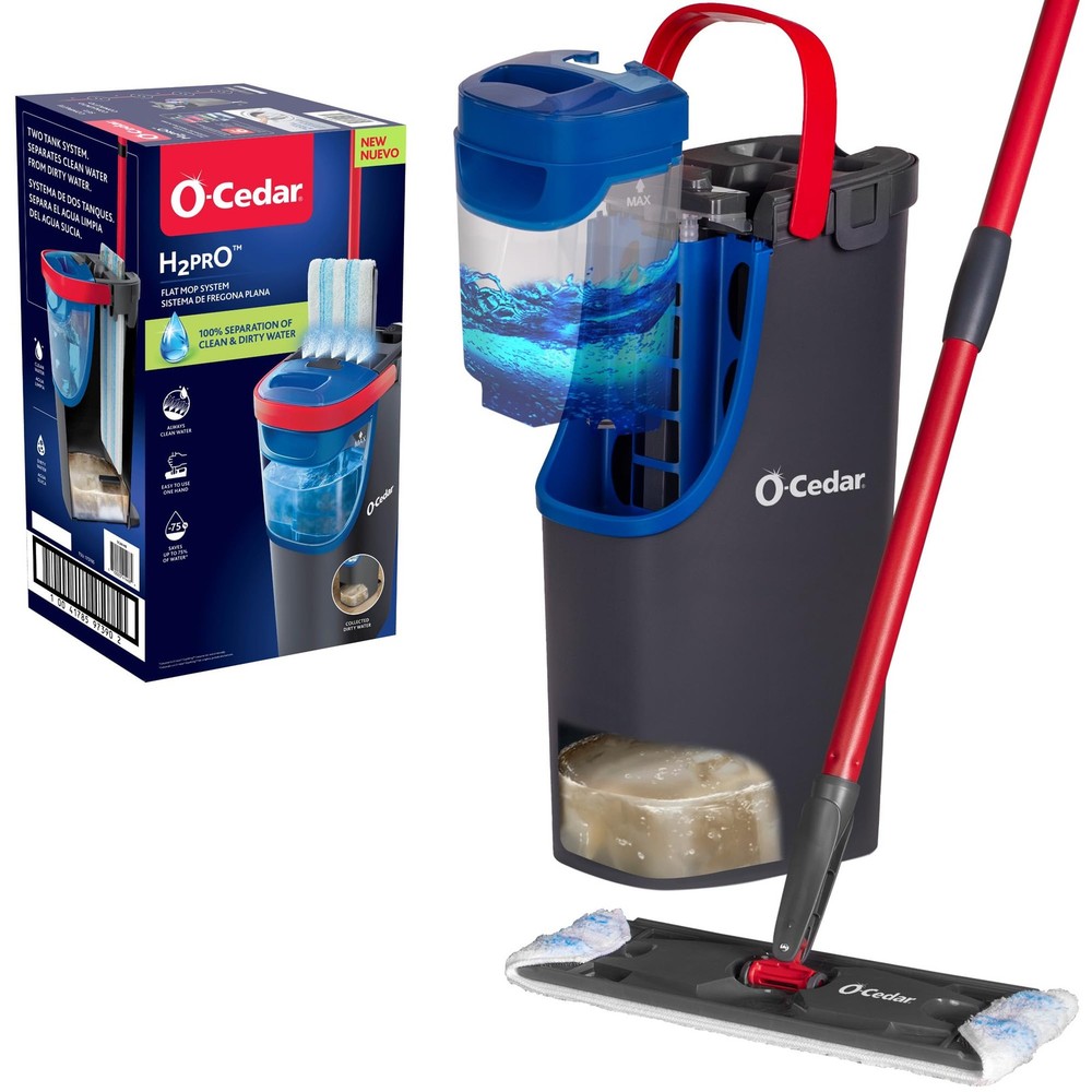 O-Cedar H2prO Flat Mop System | Quick Everyday Cleaning | Dual-Tank Fresh Water
