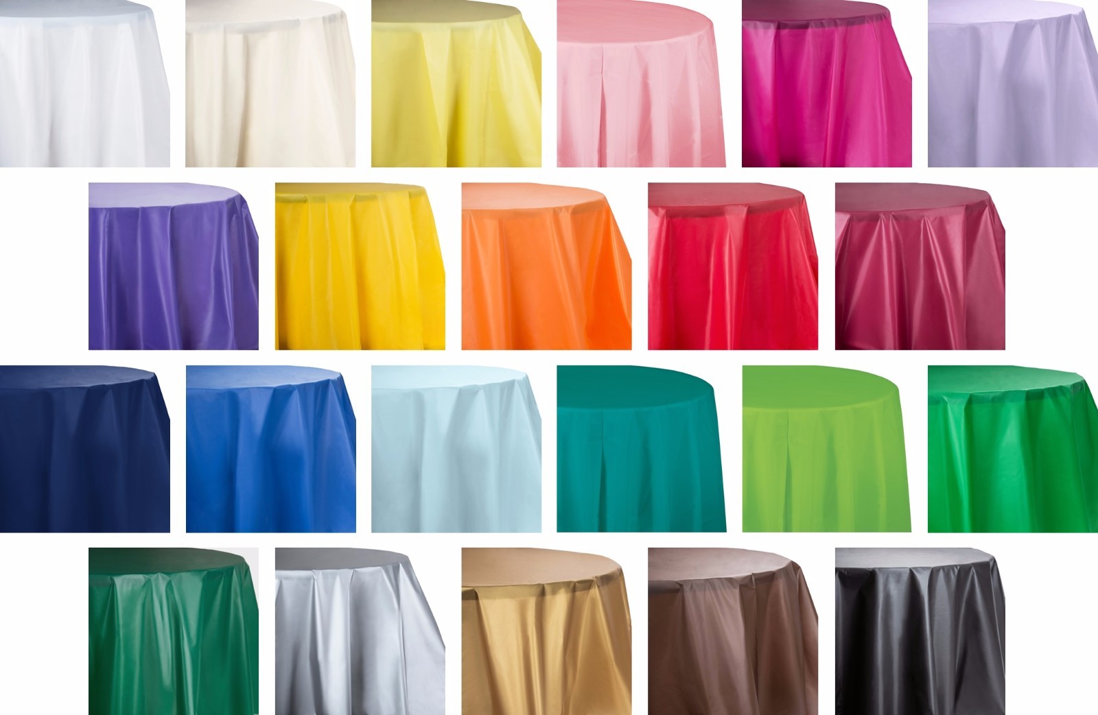 84" True Round Heavy Duty Plastic Table Covers Disposable Party Tablecloths gallery