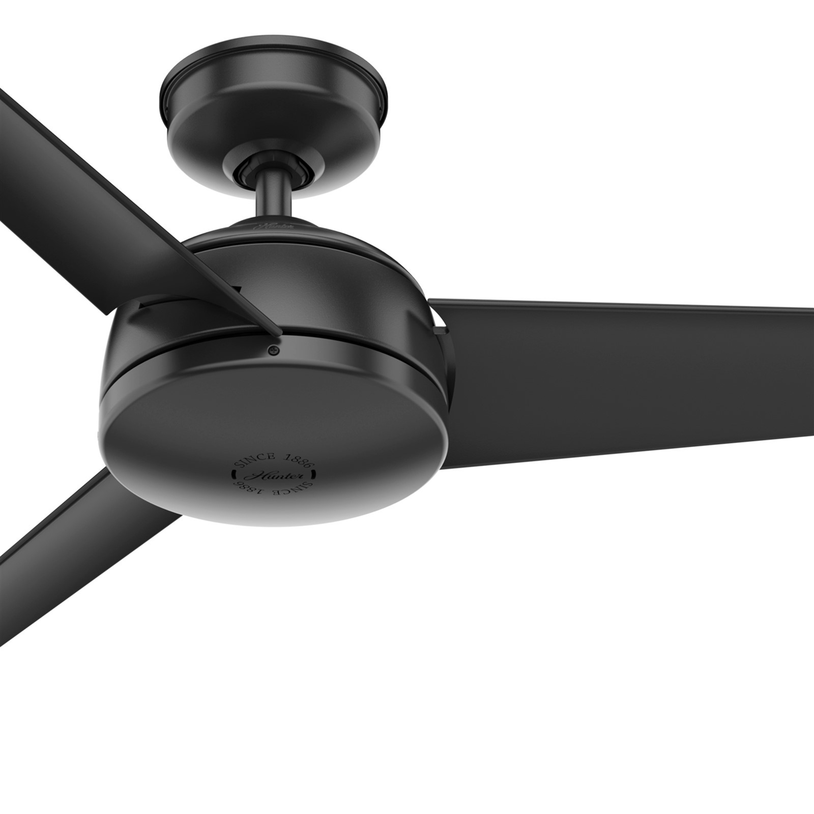 Hunter Fan 52 in Contemporary Matte Black Indoor/Outdoor Ceiling Fan w 3 Blades gallery