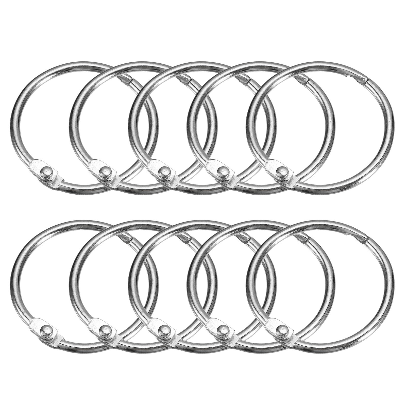 20pcs Shower Curtain Rings 1.22 Inch Loose Leaf Binder Rings (Silver) gallery