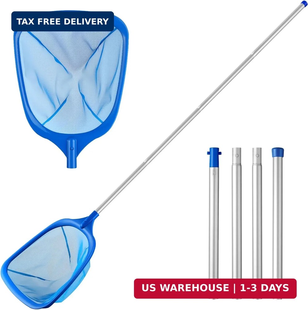 Pool Skimmer Net, Deep Pool Leaf Net with Reinforced Frame, Large Capacity Rake