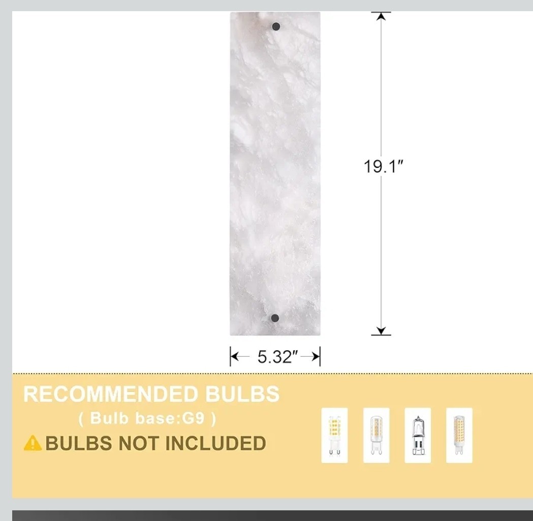 2 Pack 4 Light 19.1" Alabaster Marble Bathroom Wall Sconce Modern Concise Style gallery