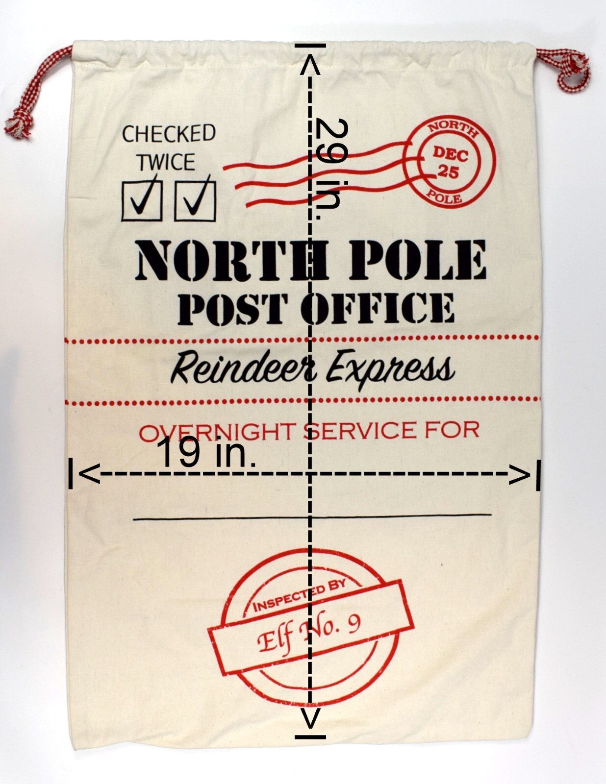 NORTH POLE Post Office Canvas Santa Gift Bag * 29 in. x 19 in. gallery