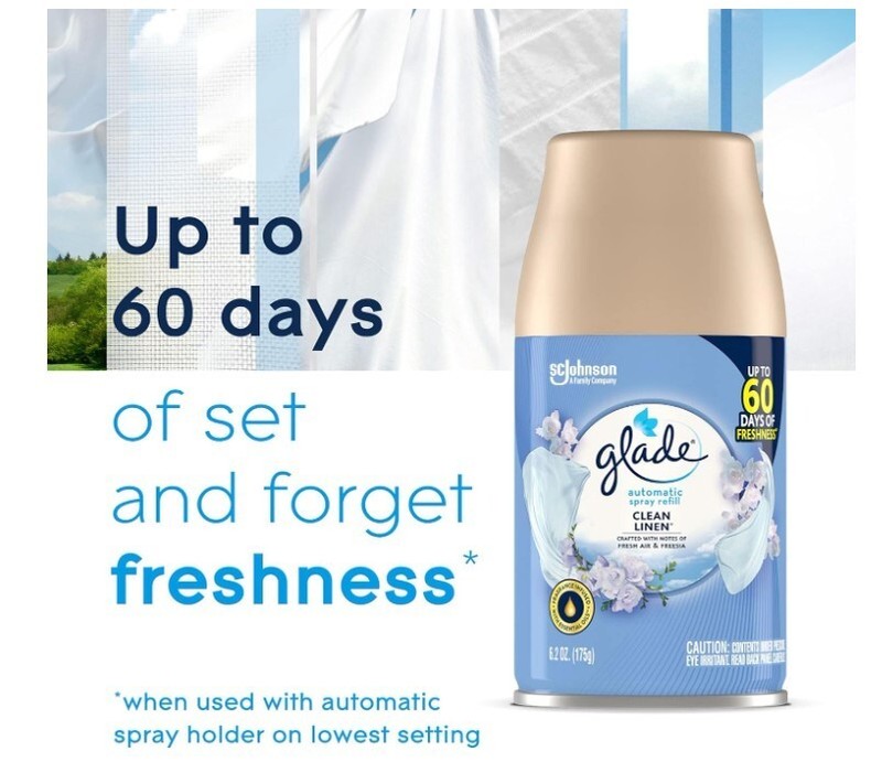 Glade Automatic Spray Refill, Air Freshener for Home and Bathroom, Clean Linen, gallery