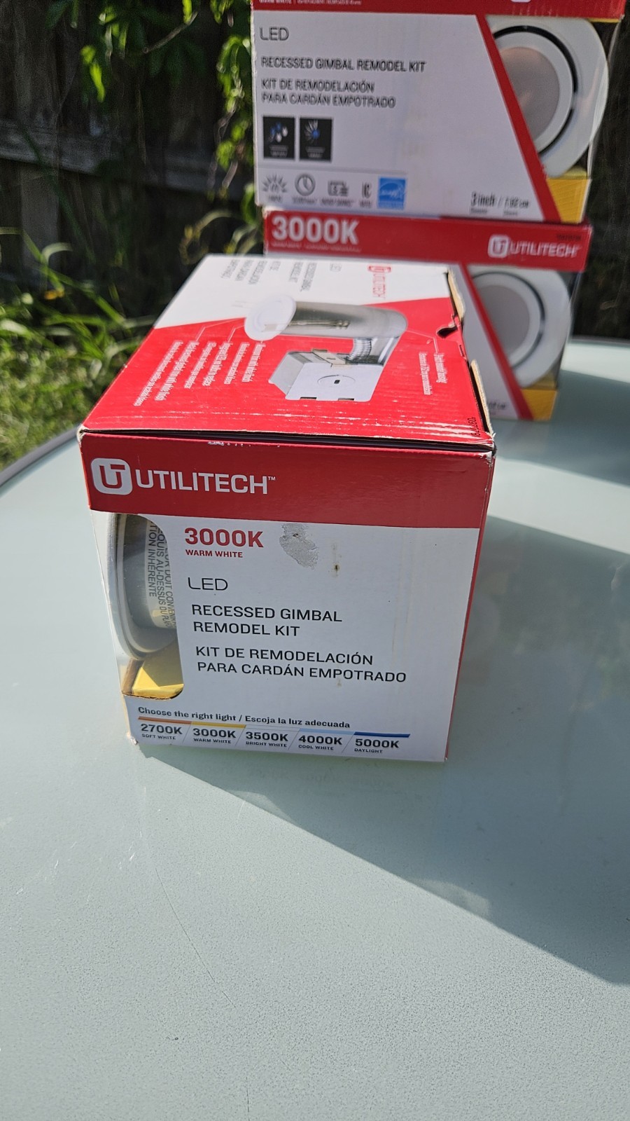 Utilitech 3" Integrated LED Warm White Recessed Gimbal Remodel Kit X3 gallery