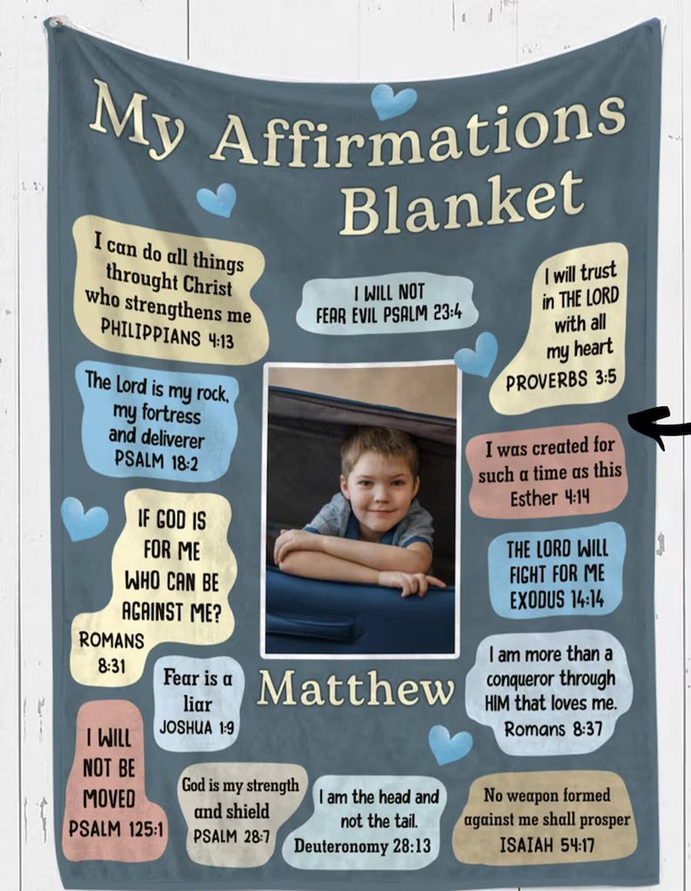 My Affirmations Blanket Praying Boy Spiritual Religious