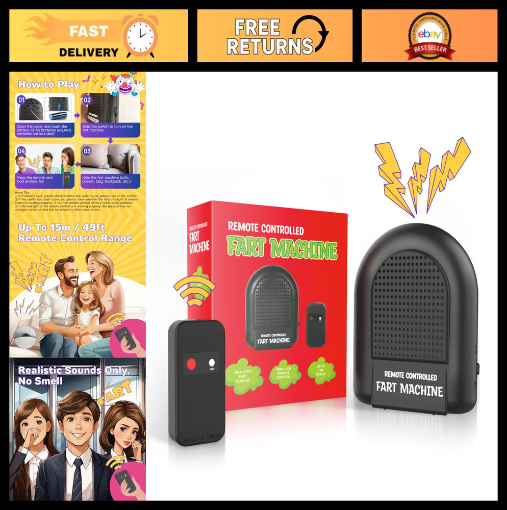 Remote-Controlled Fart Machine - Pocket-Sized Prank Toy for April Fools' Day, Fu