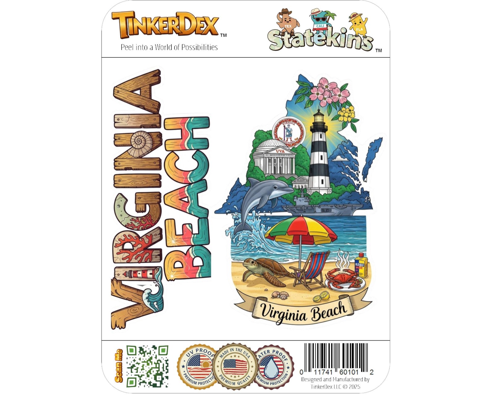 Virginia Beach Sticker and Magnet - The Resort City Statekins™ – USA Travel Souv gallery
