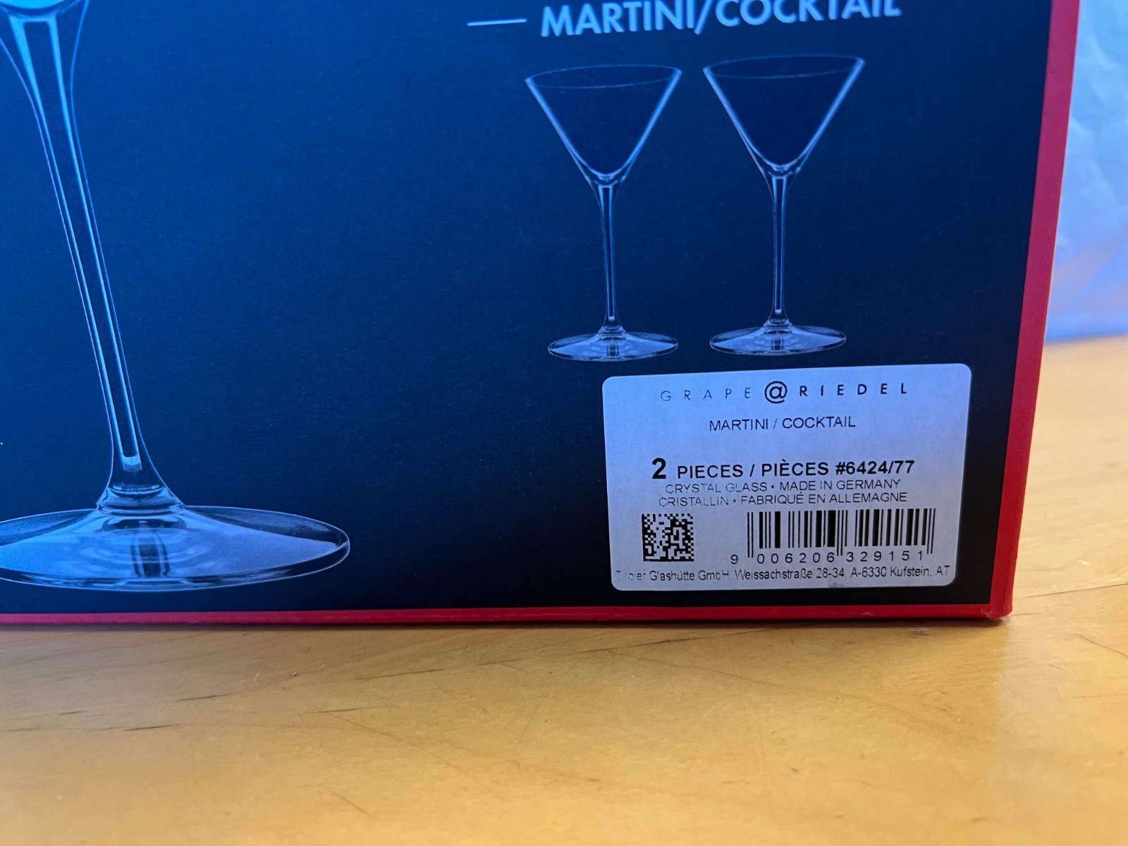 Riedel GRAPE@RIEDEL Martini / Cocktail Set of 2 glasses - 6424/77 in retail box gallery