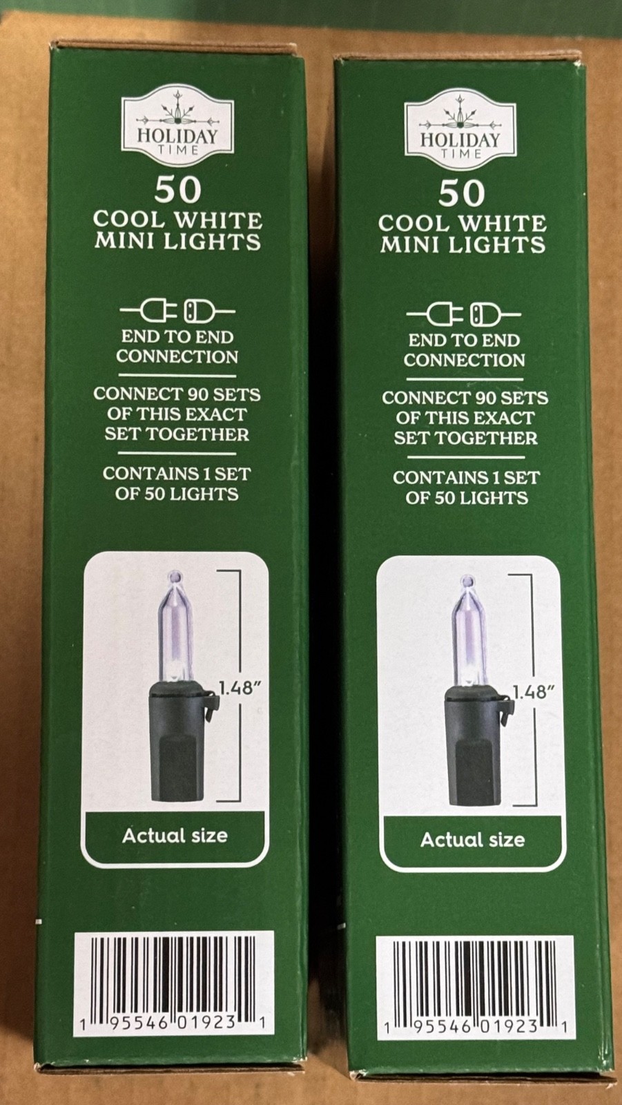 (2) NEW Holiday Time 50ct COOL WHITE Led Lights GREEN Wire Wedding 100 Total gallery