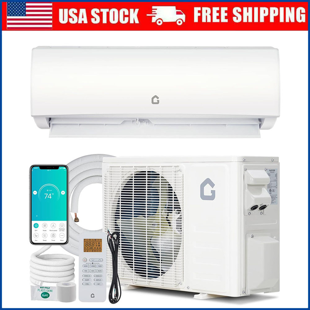 9000BTU Ductless Mini Split Air Conditioner Heat Pump System 20 SEER2 208V-230V gallery