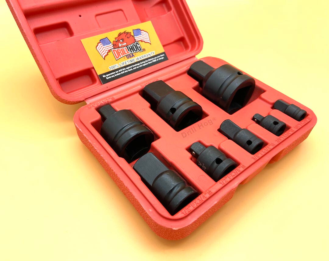 Drill Hog® Impact Socket Adapter Set Impact Reducer 8 Pc Set Lifetime Warranty gallery