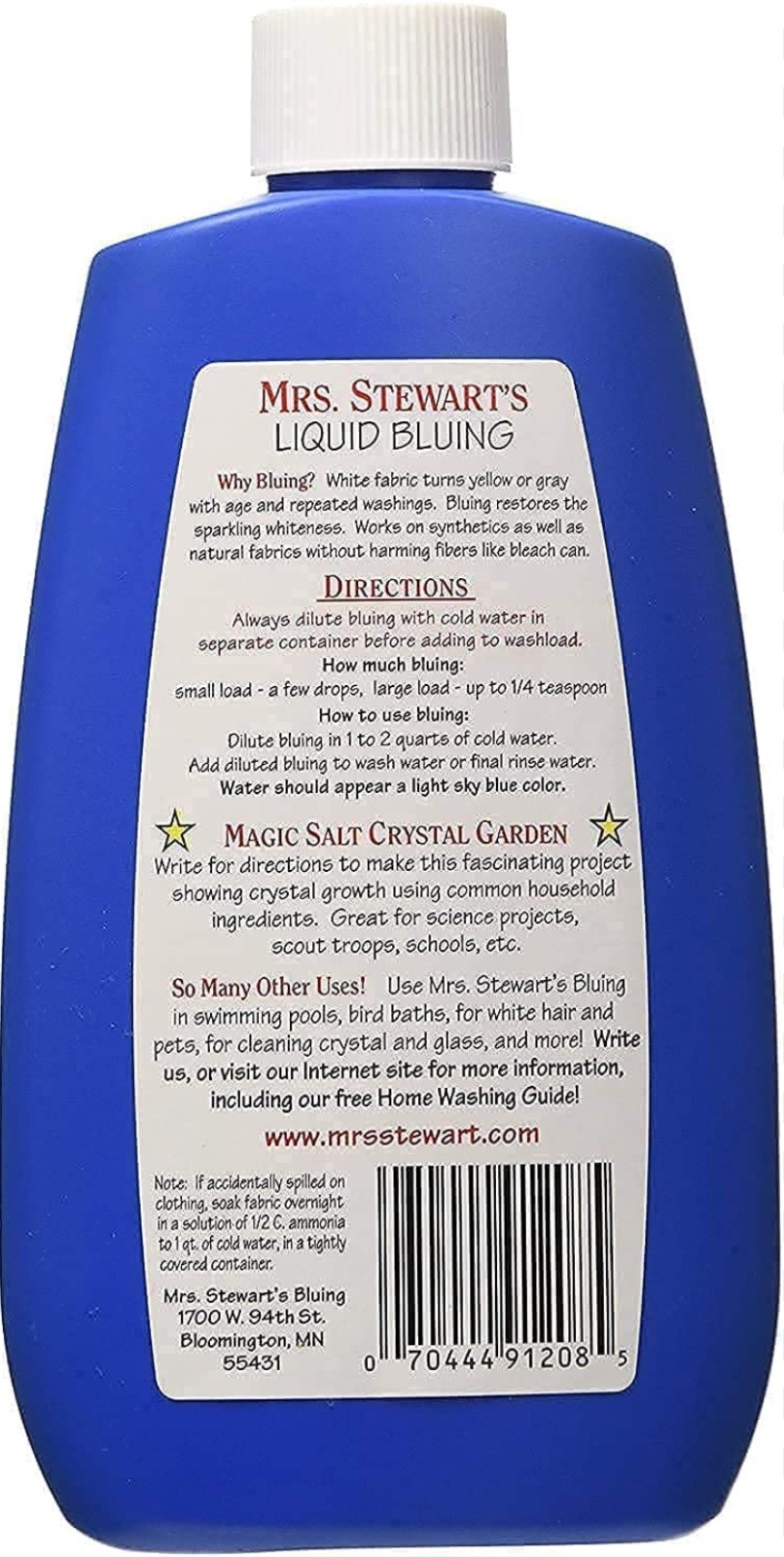 Mrs. Stewart's Concentrated Liquid Bluing, 8 fl oz. *BRAND NEW* gallery