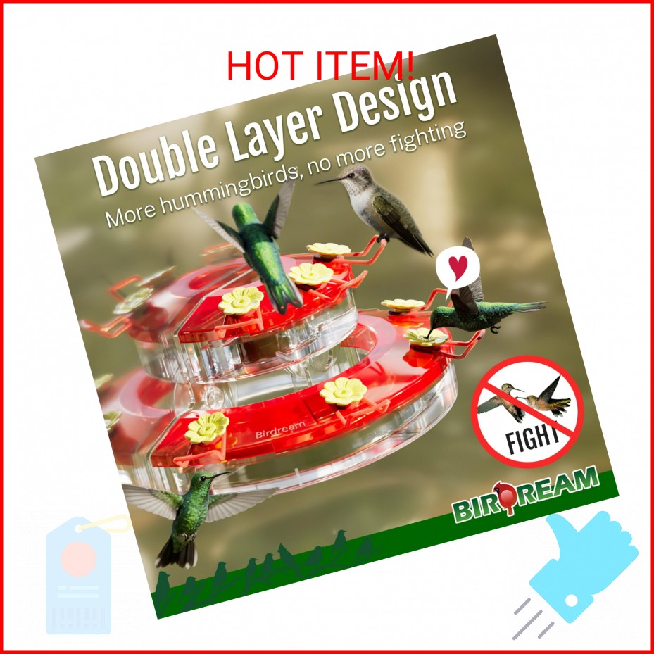 Birdream 2 Pack Window Hummingbird Feeders for Outdoors, with Strong Suction Cup gallery