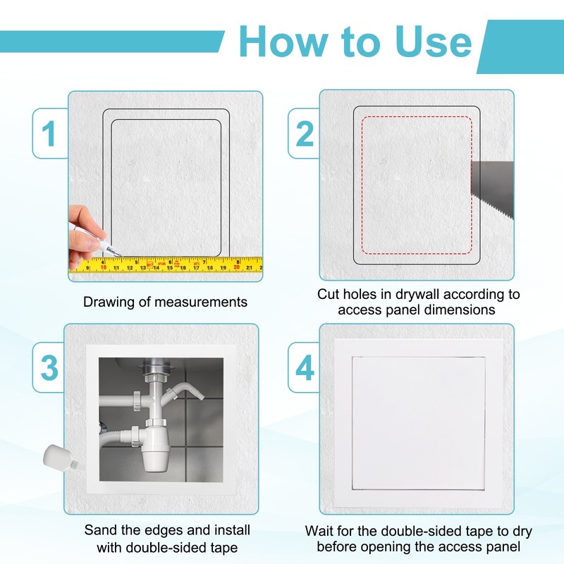 11"x11" Drywall Access Panel Wall Hole Cover Access Doors with Click Lock, White gallery