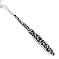 Unknown Mfg SPRING BOUQUET Stainless Korea Black Acnt Silverware CHOICE Flatware