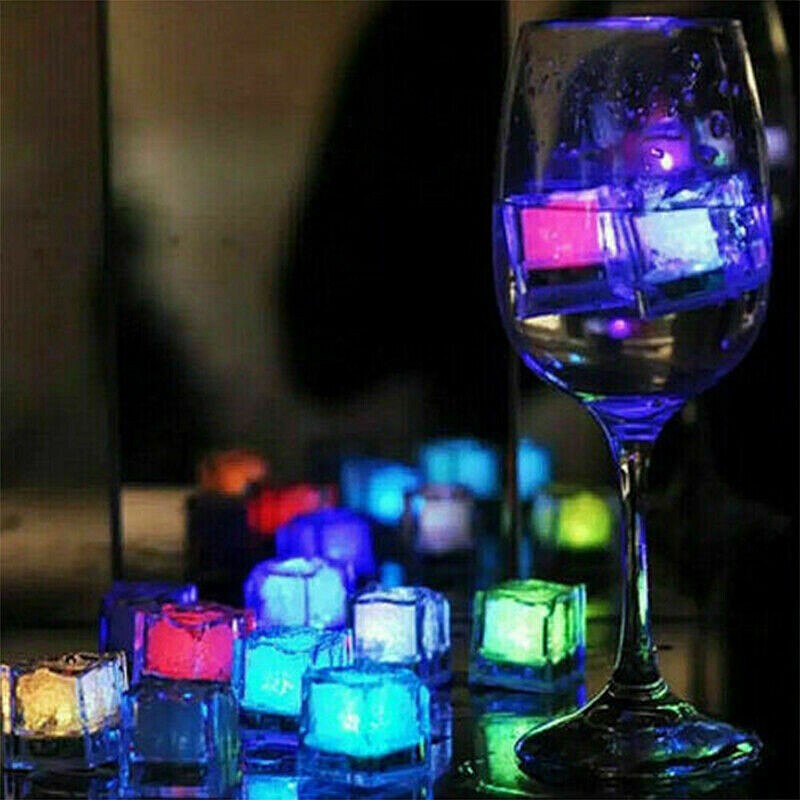 Waterproof Led Light Up Ice Cubes Multicolor Fast Flash Reusable Liquid Sensor gallery
