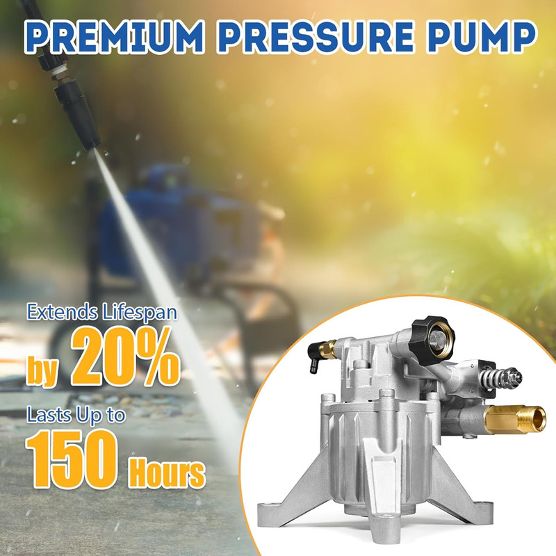 TOOLCY 7/8in Vertical Pressure Washer Pump, 3100 PSI 2.5 GPM Replacement gallery
