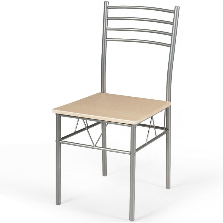 Costway 5 Pcs Dining Set Table & 4 Chairs Glass Top Kitchen Breakfast Furniture gallery