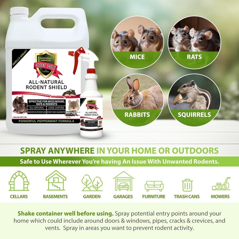 Peppermint Repellent for Mice/Mouse, Rats & Rodents. Natural Spray for Indoor... gallery
