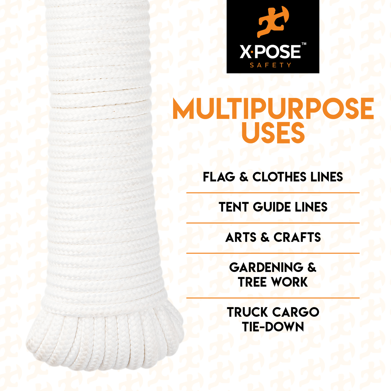 Diamond Braided Clothesline Rope - 100 Ft Rope - Polypropylene Rope gallery