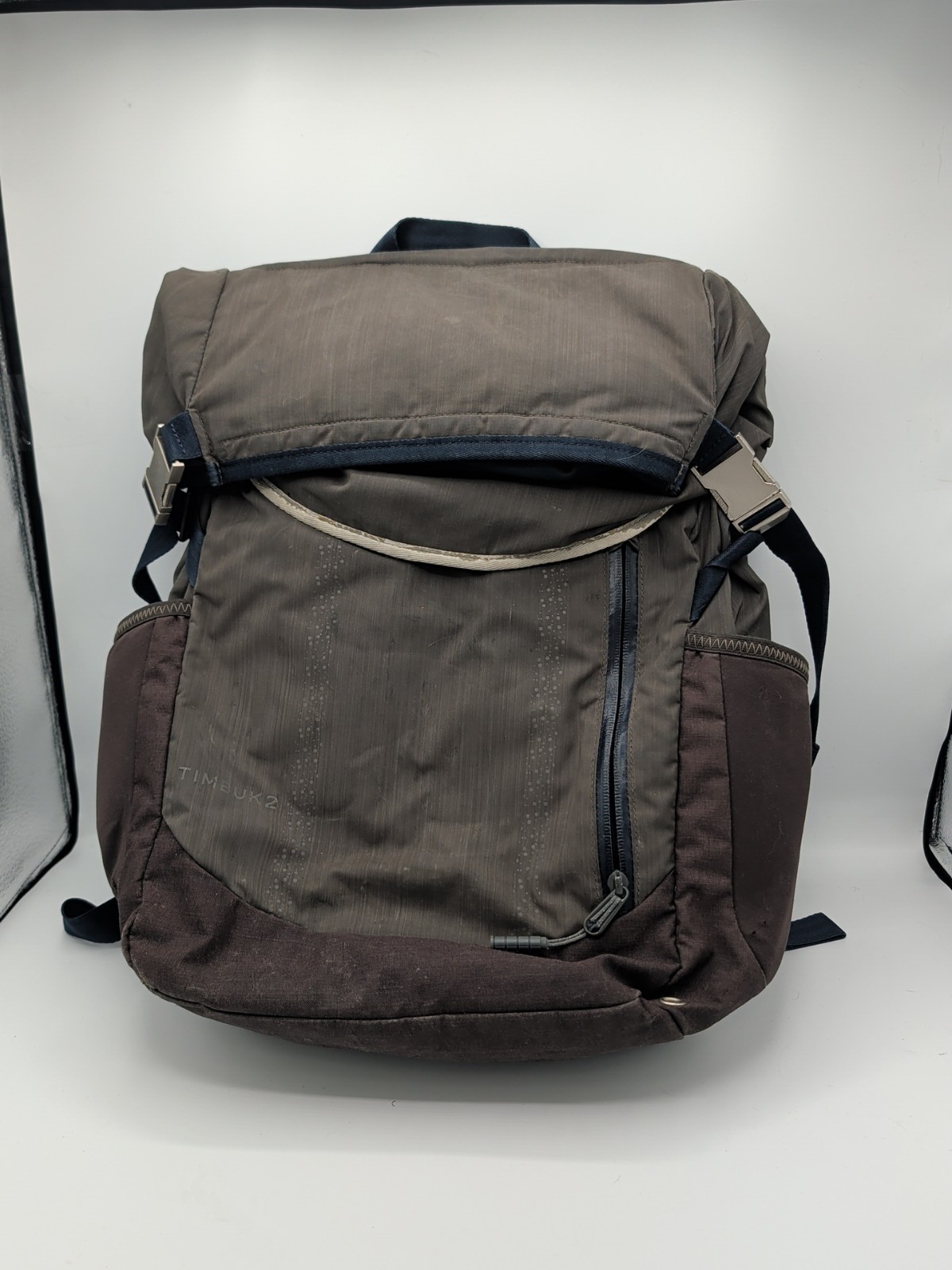 Timbuk2 Lux Waterproof Roll Backpack Day Pack Grey, Navy Blue 