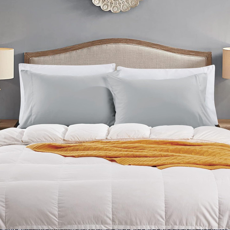 White Pillowcases King Size 12 Pack - Bulk Pillowcase Set - Envelope Closure - S gallery