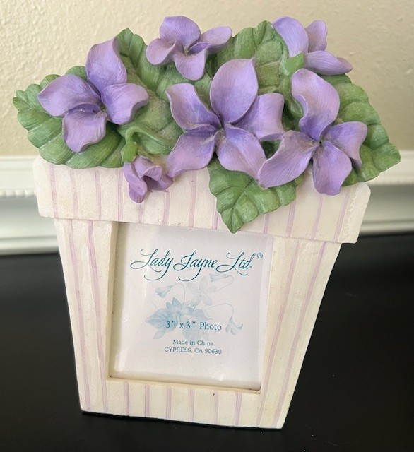 Decoration 3-D Photo Frame Lady Jayne Purple Flower Pot 3"/3" New gallery