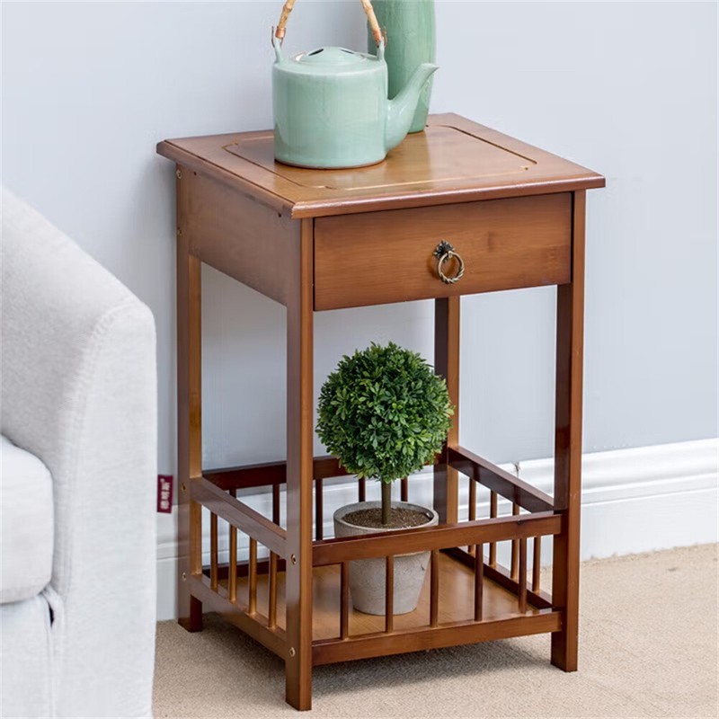 Telephone Table Plant Stand Bedside End Table Hall Lamp Wood Unit Side Drawer US gallery