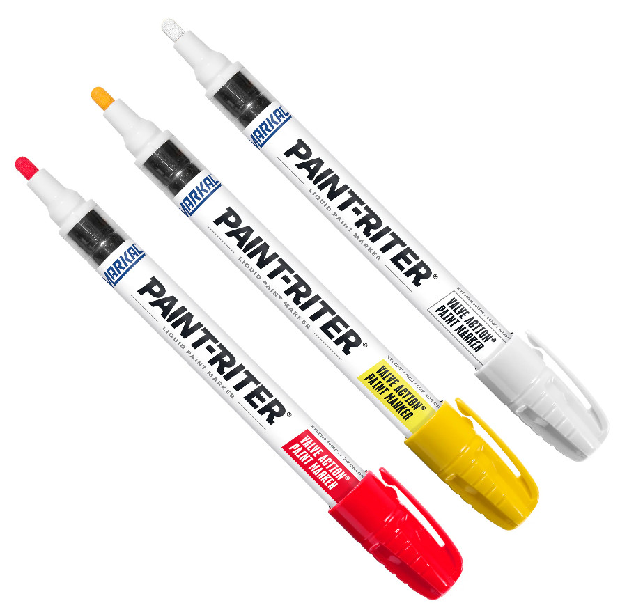 Markal Valve Action Paint Markers Red White Yellow Combo Pack gallery