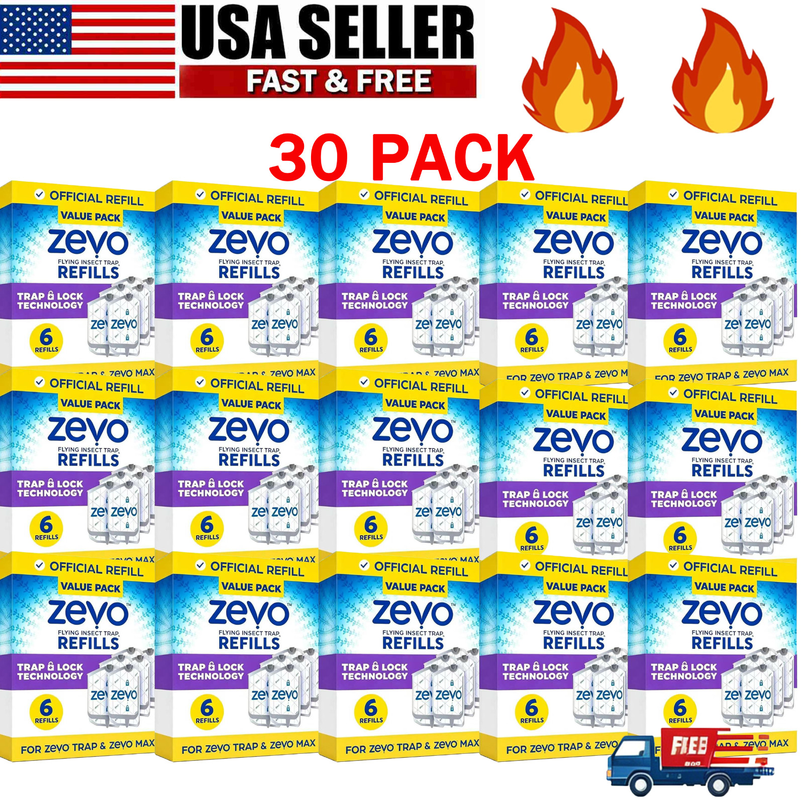 30 Pcs Zevo Flying Insect Trap Refill Cartridges Easy to Use 6 Refill Cartridges gallery