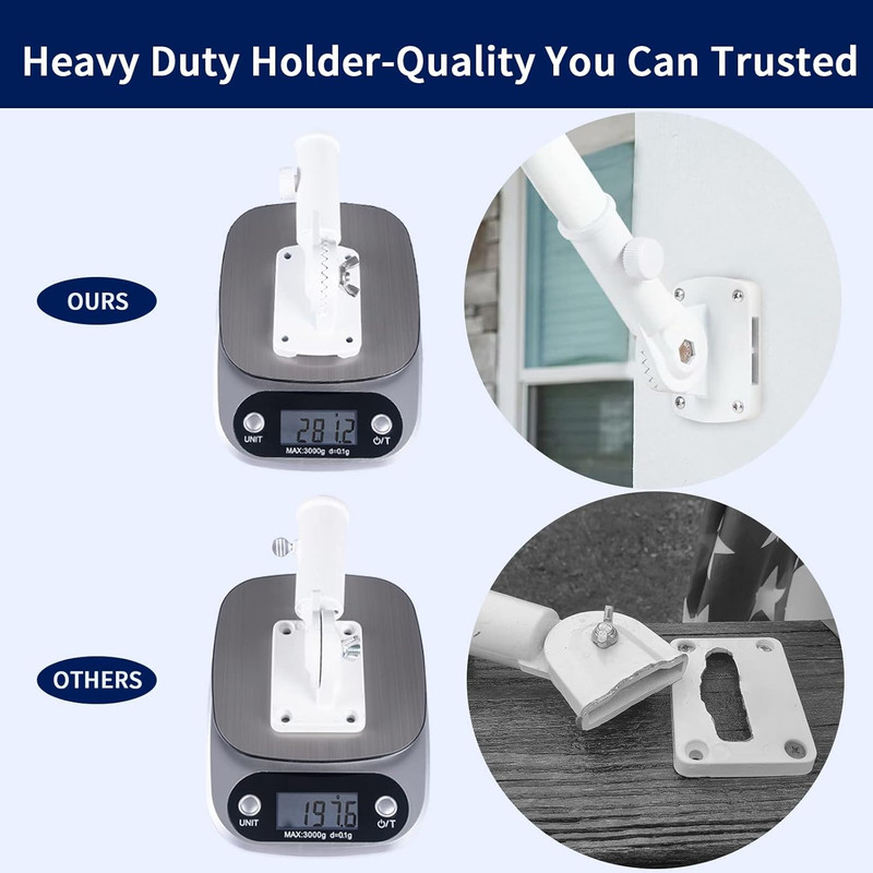 Flag Pole Holder Adjustable, Flag Pole Bracket for outside House Heavy Duty Alum gallery
